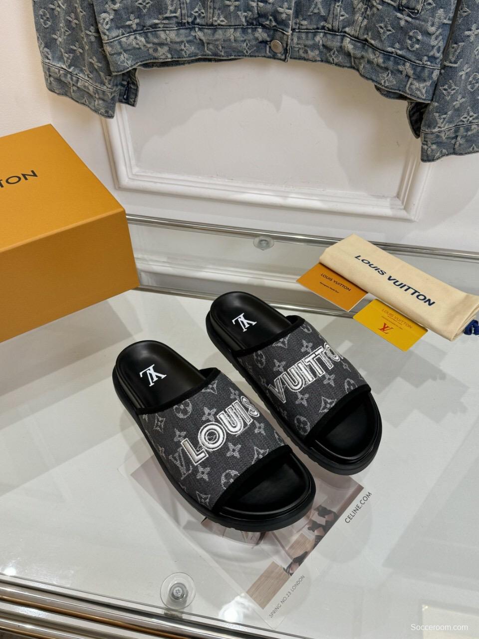 2025 LV Black Fabric Slippers LY