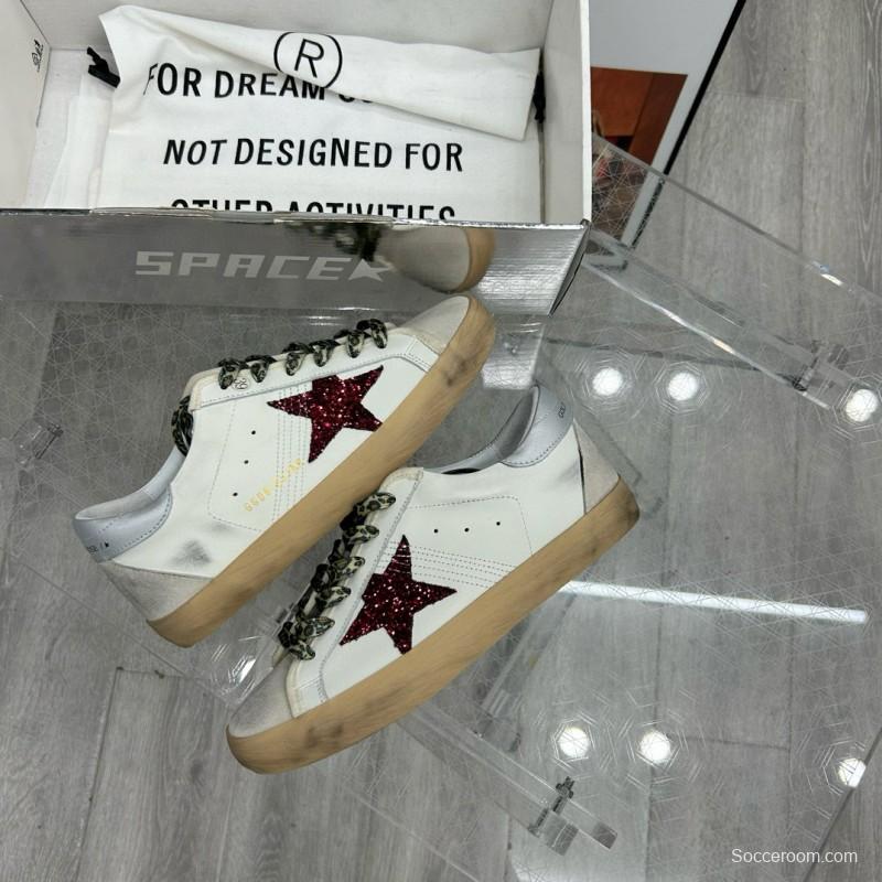 2025 Unisex GGDB White Red Leather Sneakers 63534