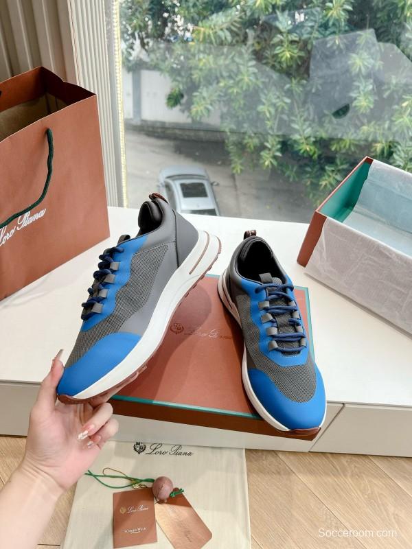 2024 Unisex Le Parmentier Blue Grey Knit Casual Sneakers Top Version MJ00340