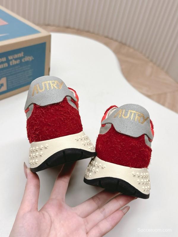 2024 Unisex Autry Red White Leather Mesh Sneakers MJ00330