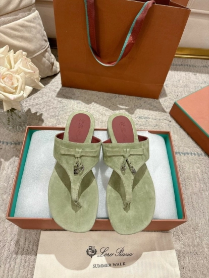 2025 Slippers LP Light Green Suede Casual LY00250