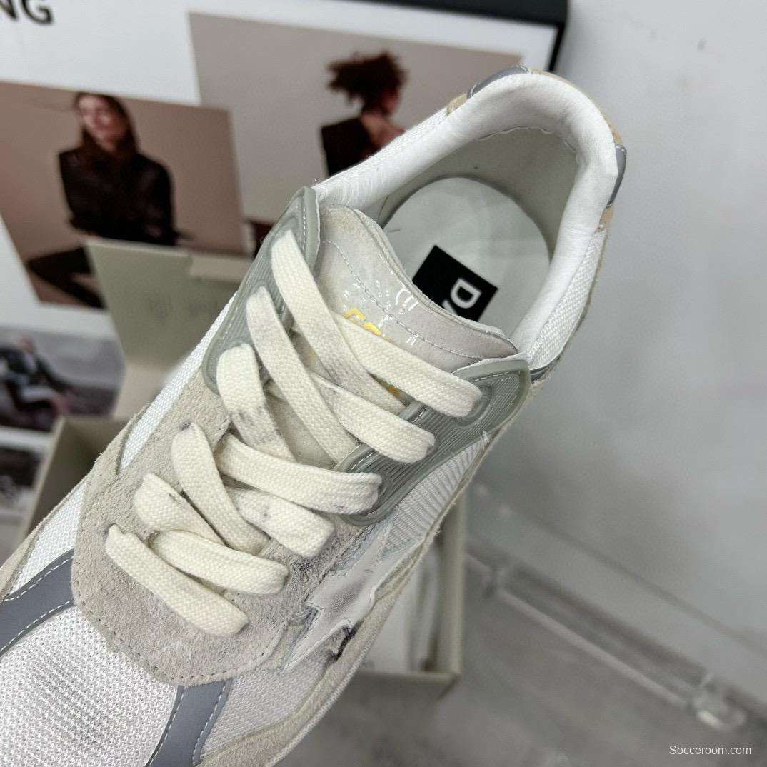 2024 Unisex GGDB White Grey Suede Mesh Sneakers