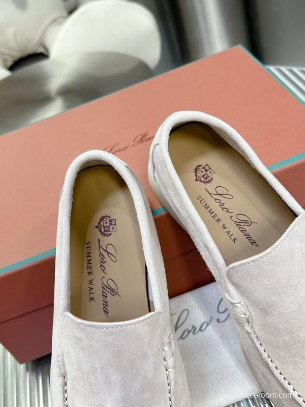 2024 Unisex Le Parmentier White Suede Loafers MJ00270