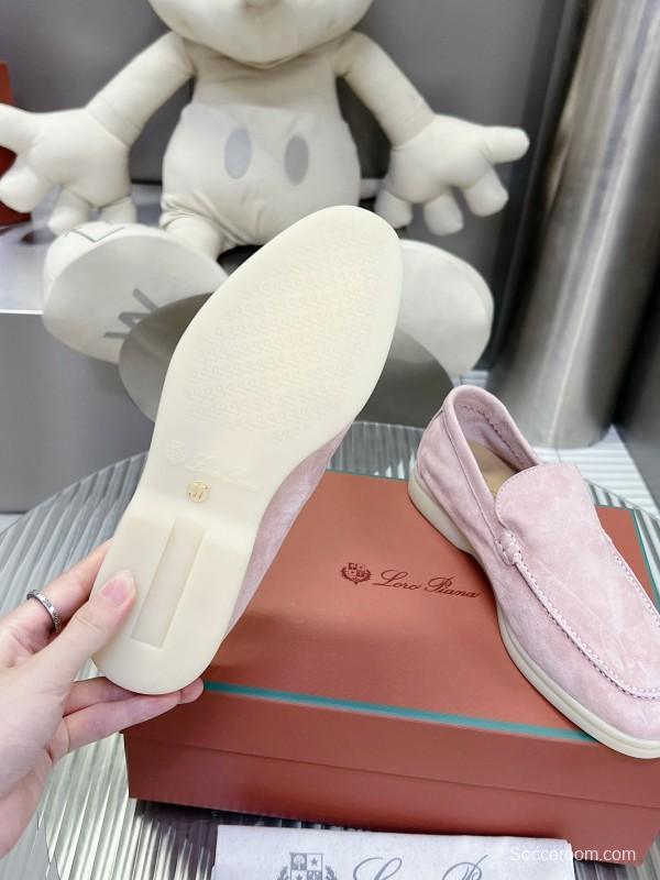 2025 Women LP Pink Suede Loafers LY00260