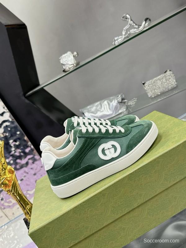 2024 Unisex Gucci Green Imported Suede Leather Sneakers MJ00310