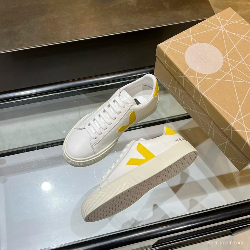 2025 Women VEJA White Yellow Leather Sneakers MJ00240(F)