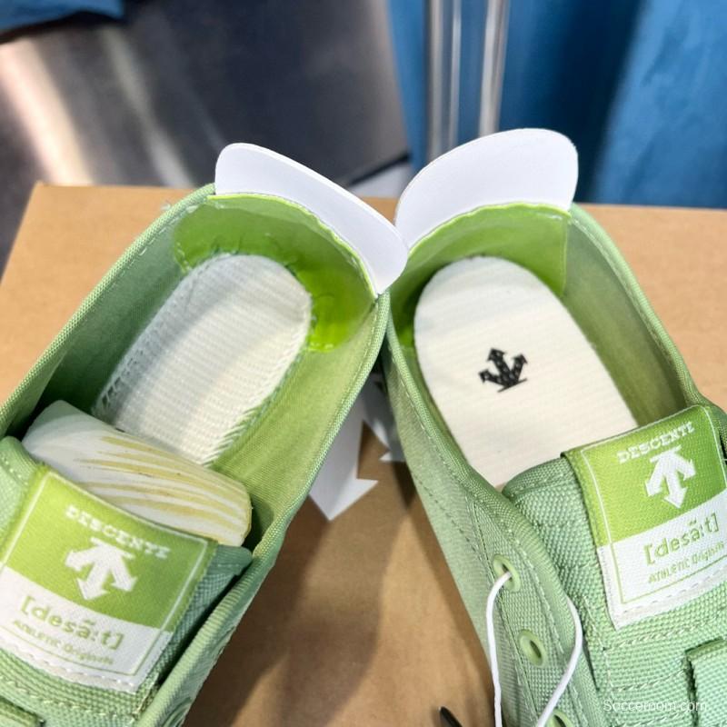 2024 Unisex DESCENTE  green canvas sneakers MJ00280