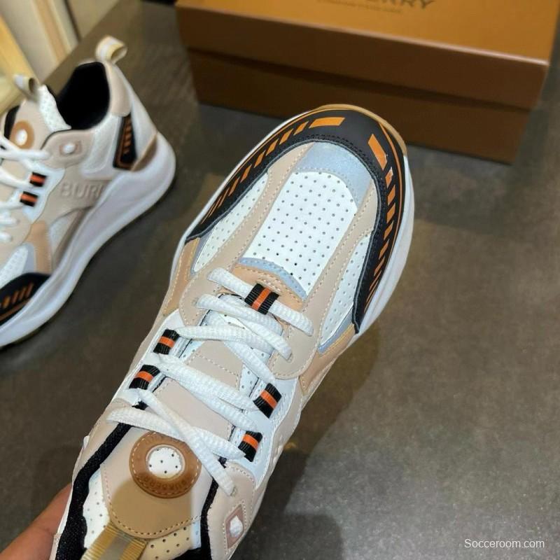 2025 Unisex Burberry Beige White Black Leather Suede Mesh Chunky Sneakers MJ00380(F/W)