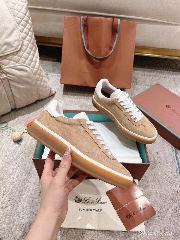 2025 Unisex Le Parmentier Beige White Soft Leather Sneakers Top Version LY00320(F)/LY00330(M)