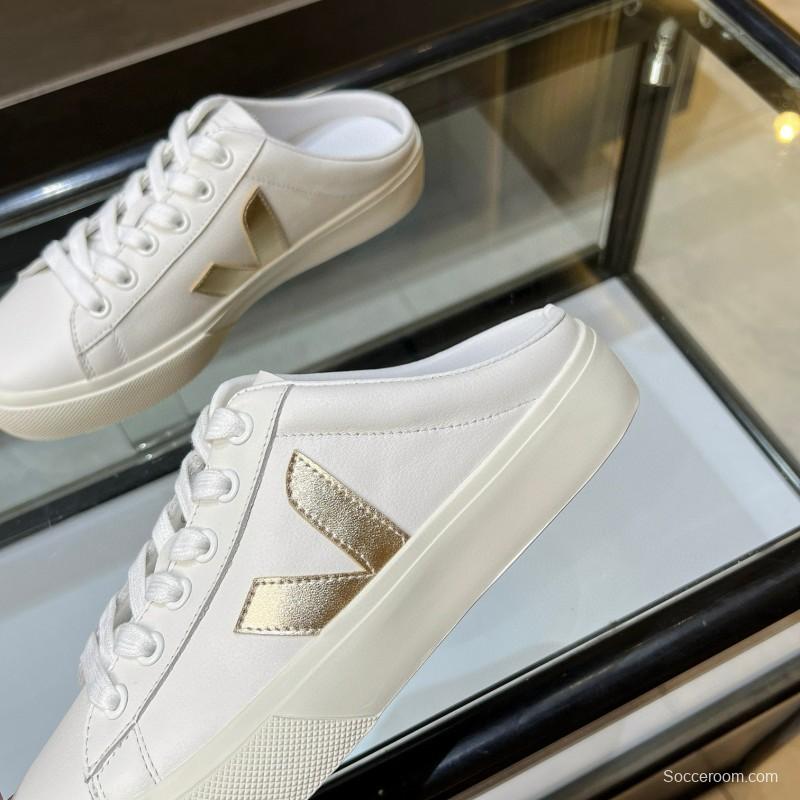 2025 Women VEJA White Canvas Leather Sneakers Slip-On Casual MJ00240