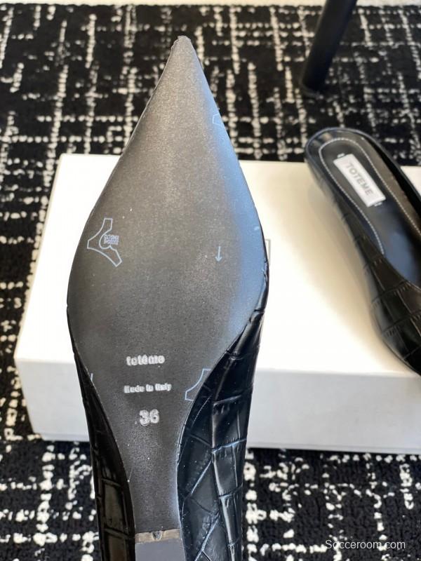 2025 Women Toteme Black Leather Mules