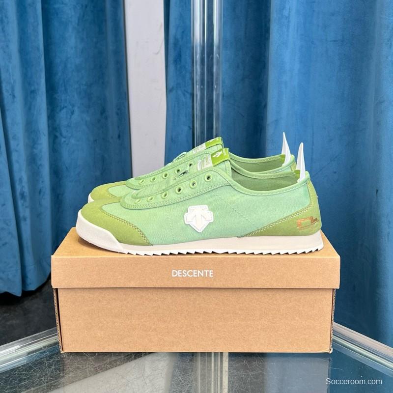 2024 Unisex DESCENTE  green canvas sneakers MJ00280