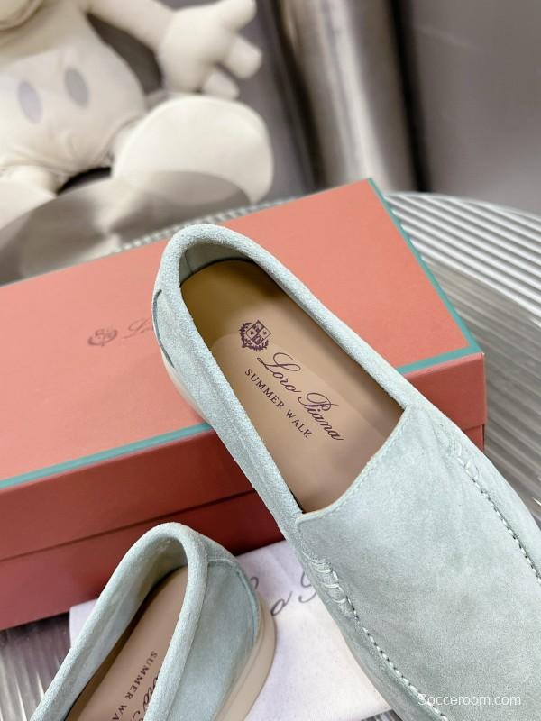 2024 Unisex LP Pale Green Suede Loafers MJ00270