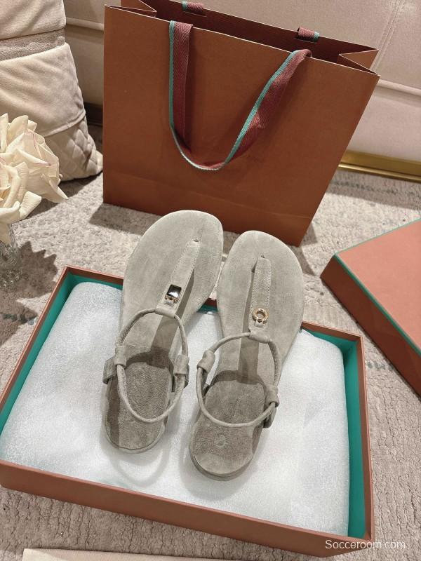 2025 Women LP Beige Suede Sandals LY00250