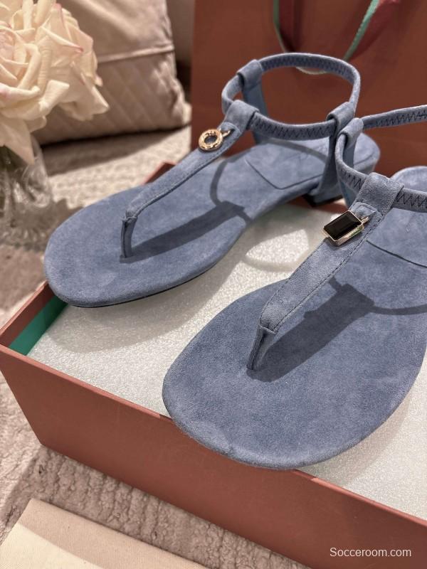2025 Women LP Blue Suede Slippers LY00250