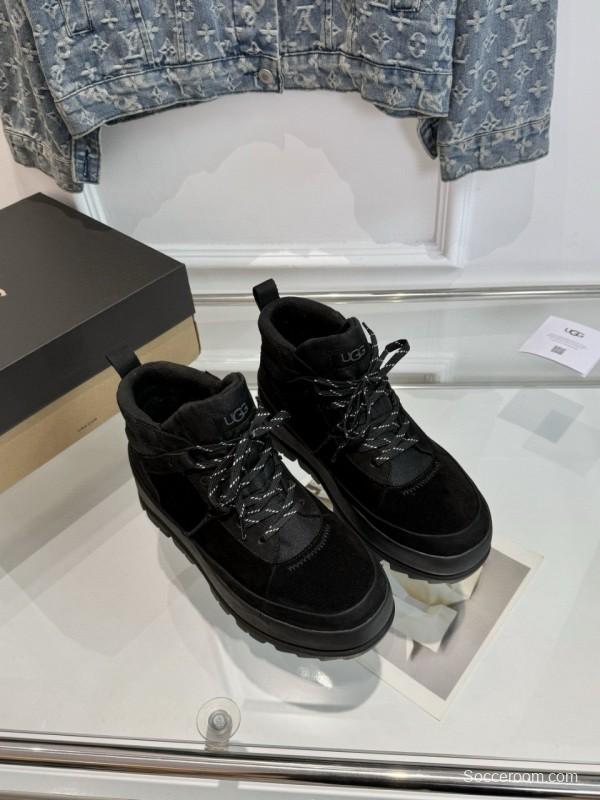 2024 Unisex UGG black suede platform boots