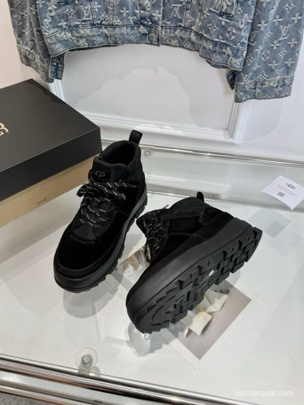 2024 Unisex UGG black suede platform boots