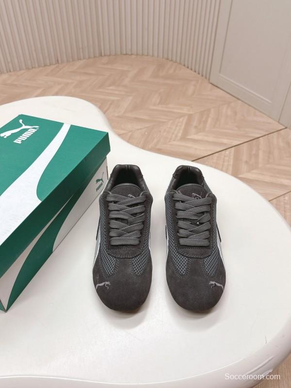 2025 Women Puma Grey White Suede Mesh Sneakers LY00280