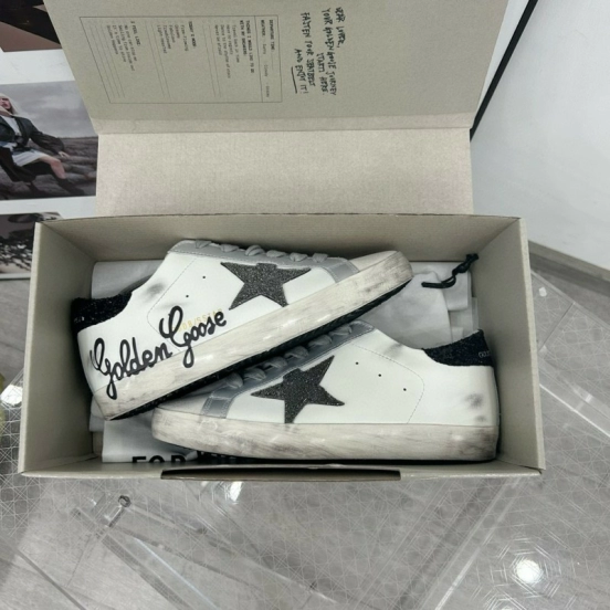 2025 Unisex GGDB White Black Leather Sneakers