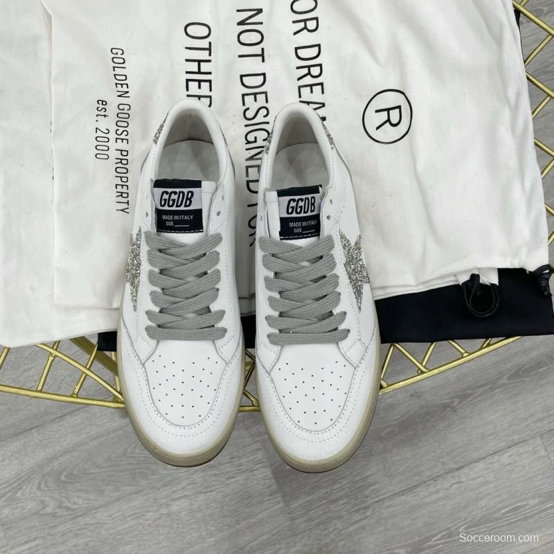 2024 Unisex GGDB White Silver Leather Sneakers MJ00260