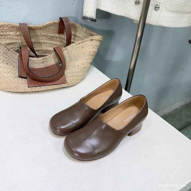 2025 Women Lemaire Brown Leather Loafers