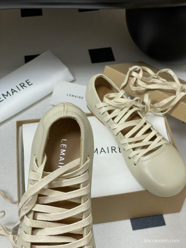 Lemaire 2025 SS Early Spring Collection Tie-Detail Ballet Flats Derby Shoes Flat and Heel Styles - KFY00310