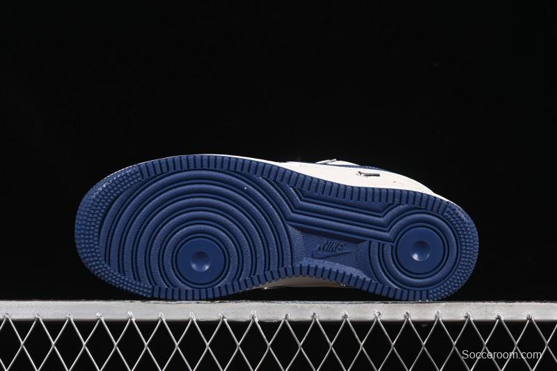 Nike Air Force 1 '07 Low Dior Collaboration Blue Four Small Silver Swoosh Casual Sneakers - XS2869-001