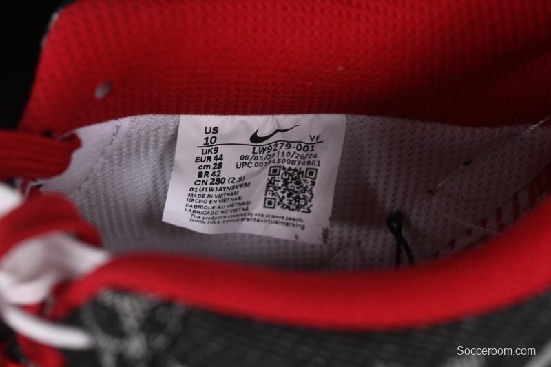 Nike Air Force 1 '07 Low LV Collaboration Black Denim Red Swoosh Casual Sneakers - LW9279-001