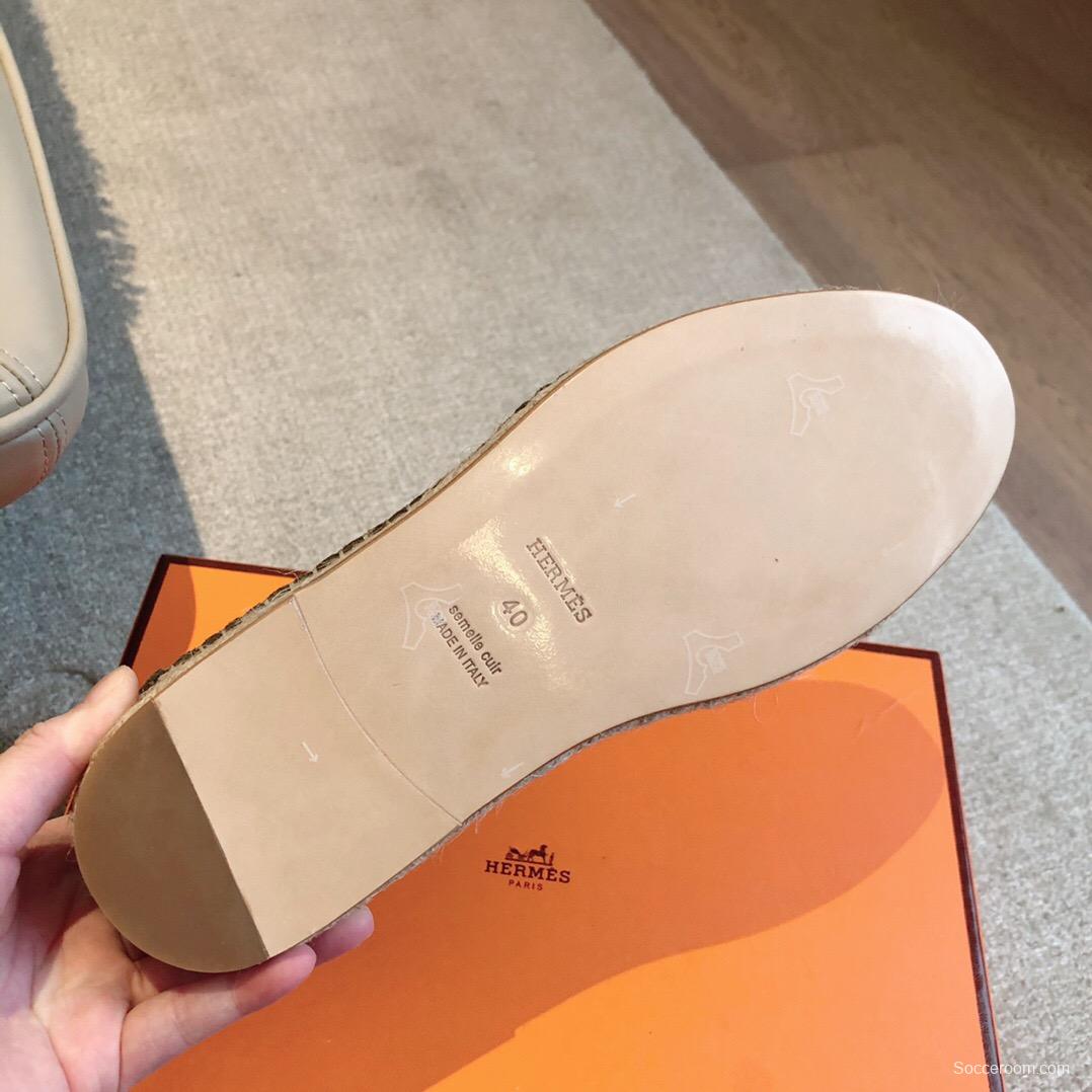 2025 Unisex Hermès Eclair Brown Suede Calfskin Loafers AS00380