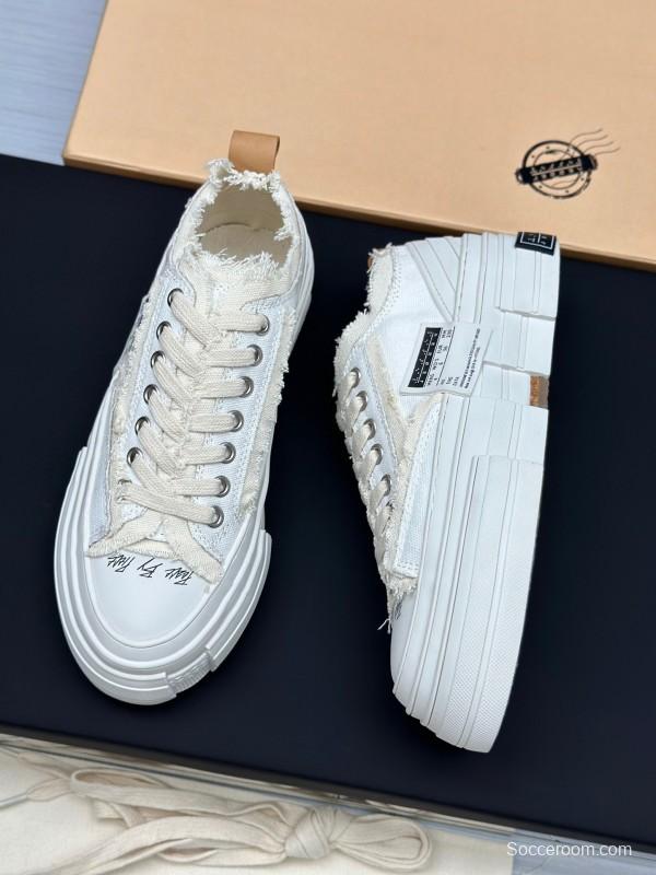 2025 Unisex XVESSEL White Canvas Plimsolls Vulcanized LY00360