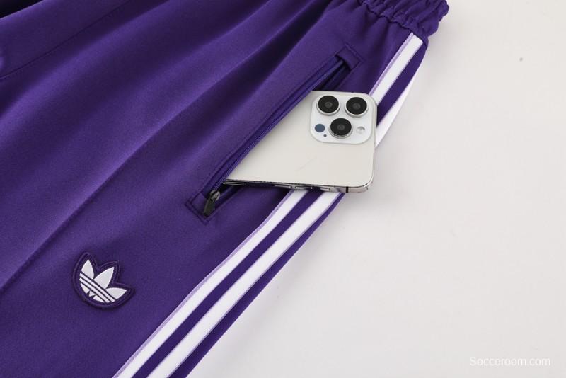 25/26 Real Madrid Purple Full Zipper Jacket +Long Pants