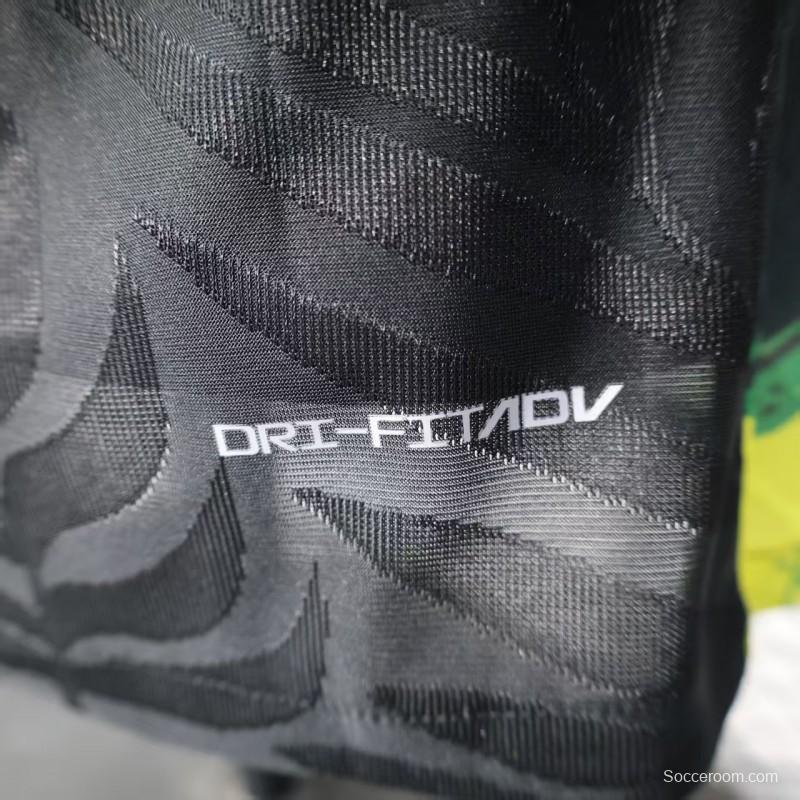 Player Version 2025 Brazil Black with Eagle Print Jersey