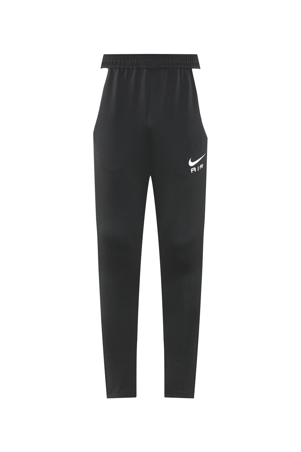 2025 Nike Air Black Tracksuit Set with Gray and White Accents Full Zipper Jacket + Long Pants