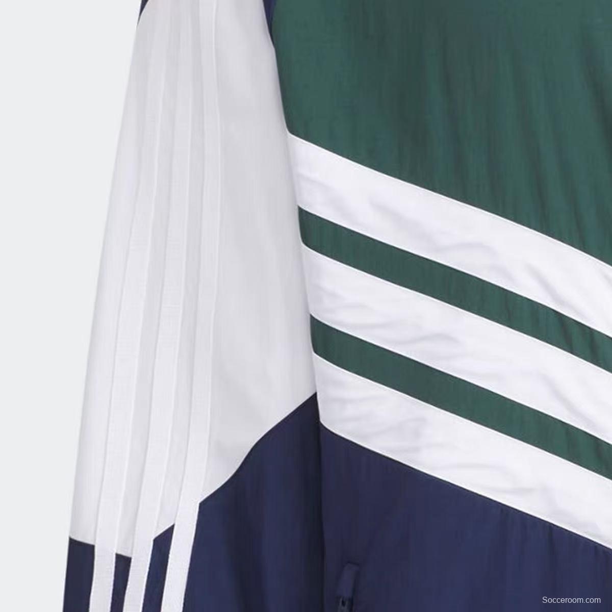 2025 Adidas Original Navy/Green White Windbreaker