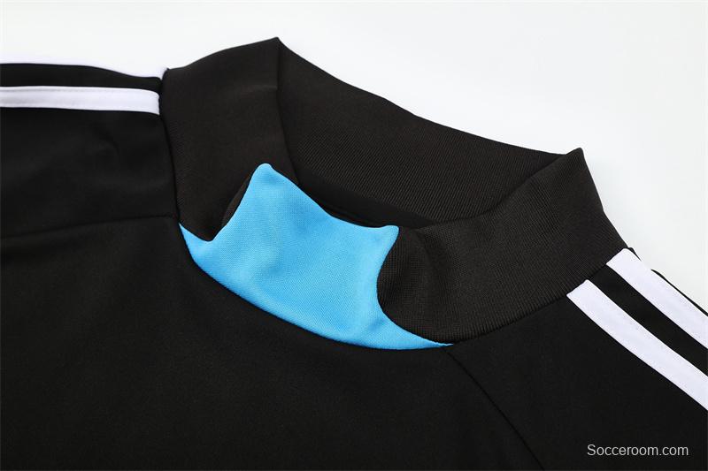 Retro 08/09 Real Madrid Black Half Zipper Jacket