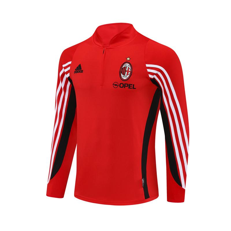 Retro 03/04 AC Milan Red Half Zipper Jacket