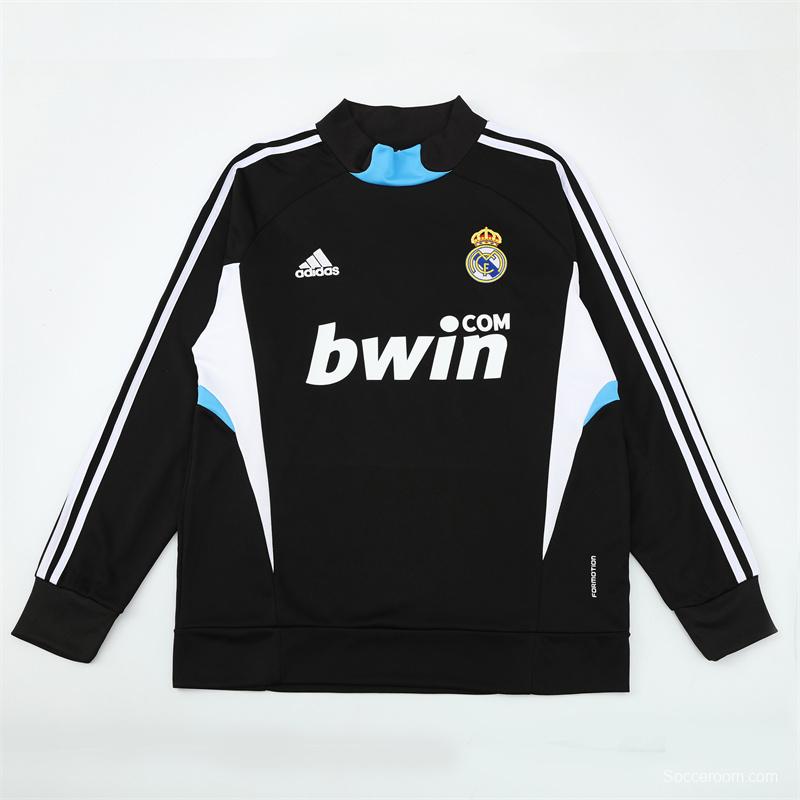 Retro 08/09 Real Madrid Black Half Zipper Jacket