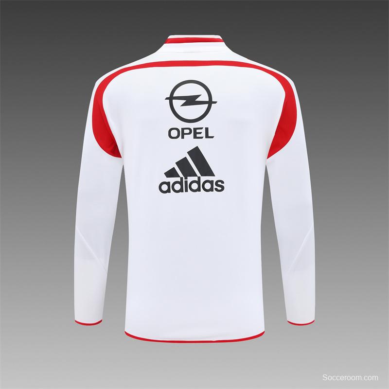 Retro 04/05 AC Milan White Half Zipper Jacket