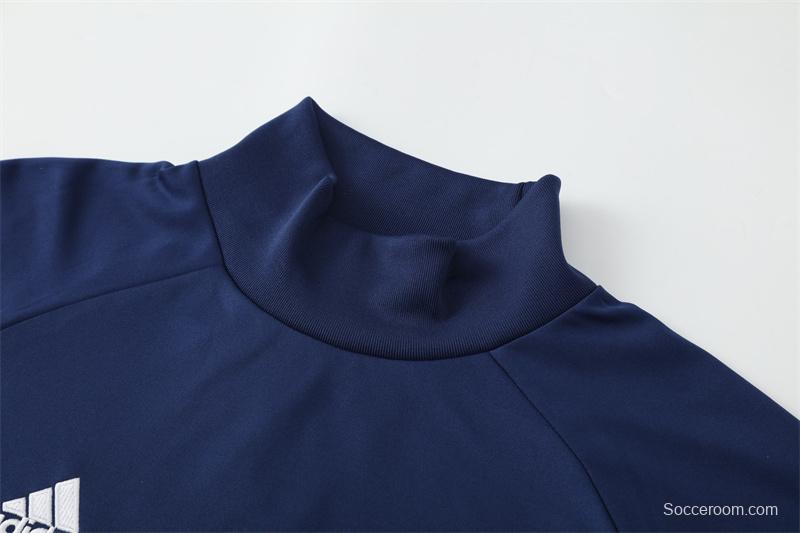 Retro 16/17 Real Madrid Royal Blue Half Zipper Jacket