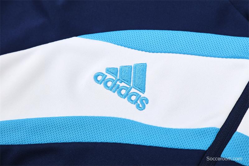 Retro 09/10 Real Madrid Royal Blue Half Zipper Jacket