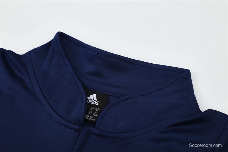 Retro 03/04 Real Madrid Royal Blue Half Zipper Jacket