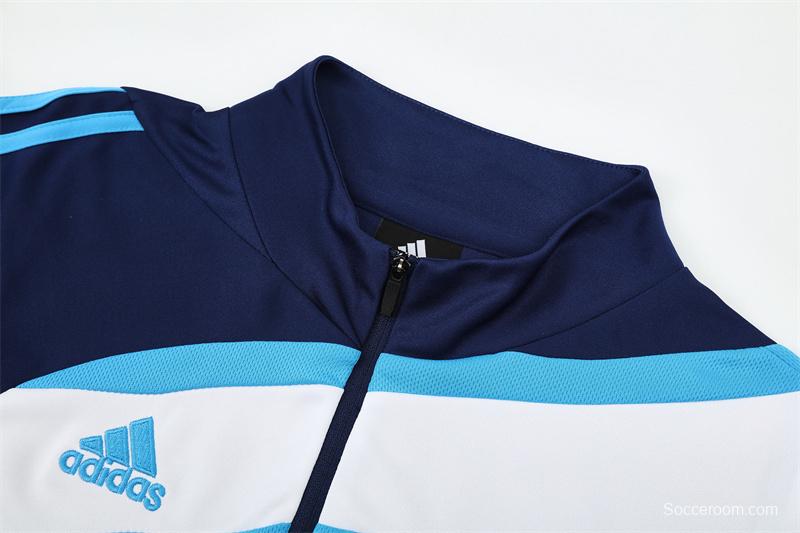 Retro 09/10 Real Madrid Royal Blue Half Zipper Jacket