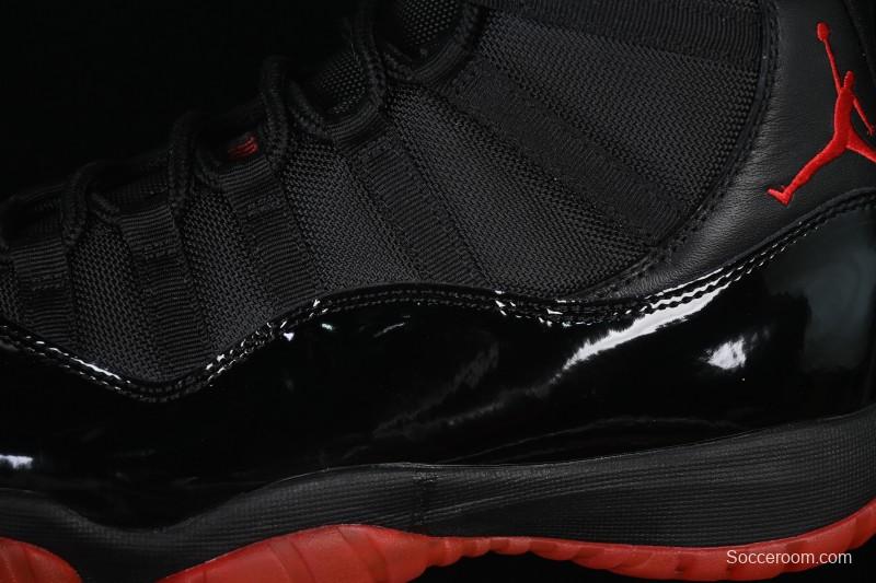 Nike Air Jordan 11 Retro Black Red Basketball Shoes - 378037-326