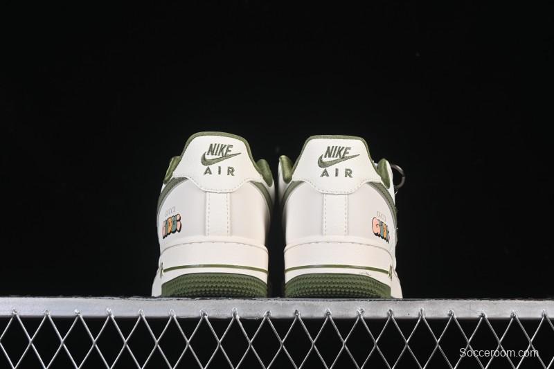 Nike Air Force 1'07 Low Gucci Collaboration Military Green Multi-Color Low-Top Casual Sneakers - XX3168-211