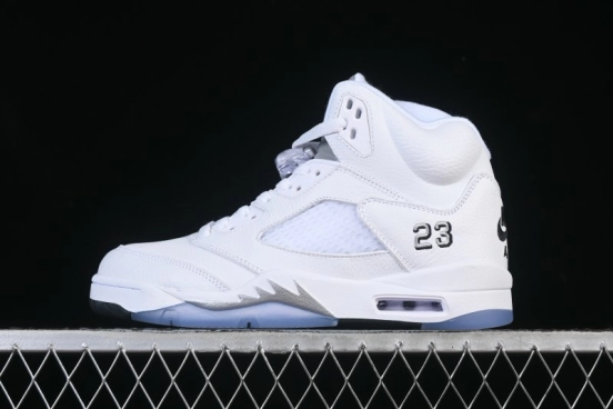 Nike Air Jordan 5 Retro White Metallic Basketball Shoes - HQ7978-103