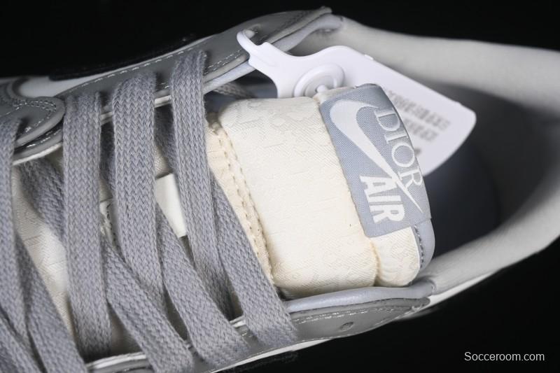Dior Air Jordan 1 Low White Grey Collaboration Low-Top Sneakers - CN8608-002