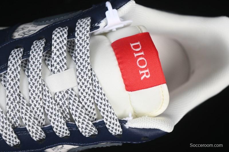 Nike Air Force 1 '07 Low Dior Collaboration White Blue Gray Hook Casual Sneakers - XD2588-603