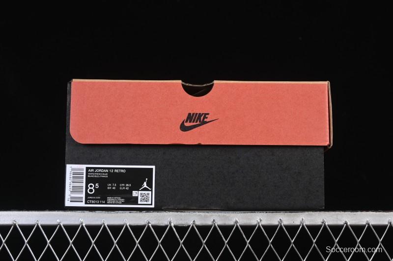 Nike Air Jordan 12 Retro French Blue And White Basketball Shoes - CT8013-114