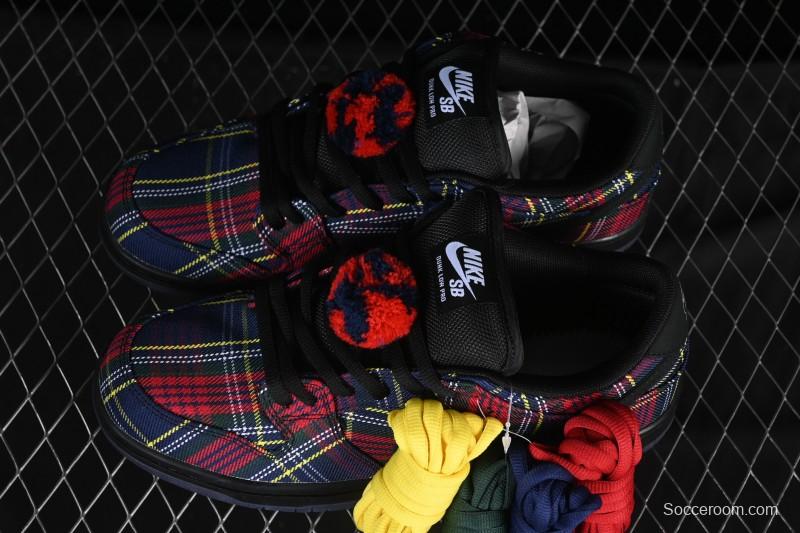 Nike SB Dunk Low Nardwuar Collaboration Scottish Plaid Low-Top Casual Skate Shoes - II1493-600