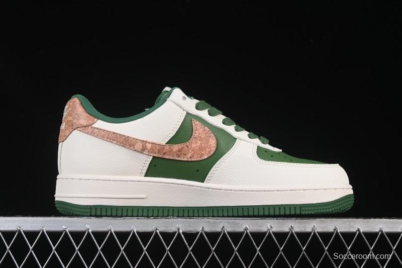 Nike Air Force 1 '07 Low Stone Island Collaboration Beige Green Floral Casual Sneakers - JP8028-010